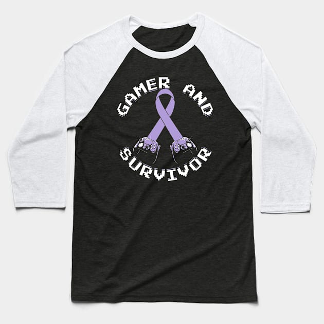 Testicular Cancer Awareness Gamer And Survivor Gift Baseball T-Shirt by Alex21